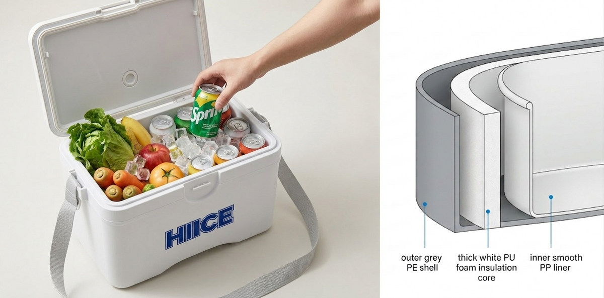 Kenapa Cooler Box HIICE Food Grade? Kenalan dengan Material PE-PU Foam-PP yang Bikin Makanan & Minuman Aman Disimpan