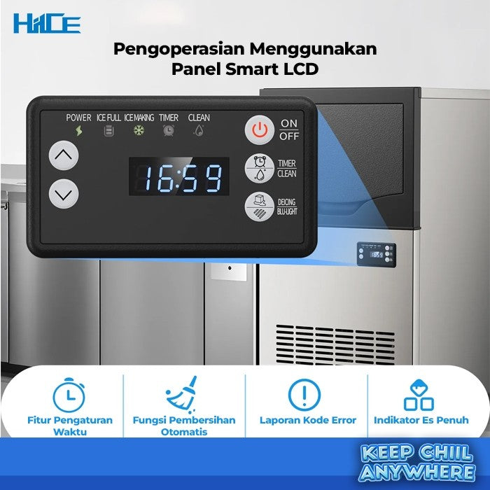 Detail panel kontrol LCD HIICE FREEZE-COMPACT 40KG
