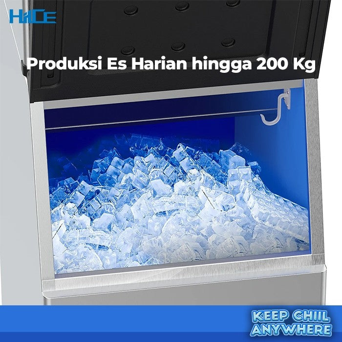 Ruang penampungan es pada HIICE FREEZE-FORZA dengan produksi hingga 200 kg per hari