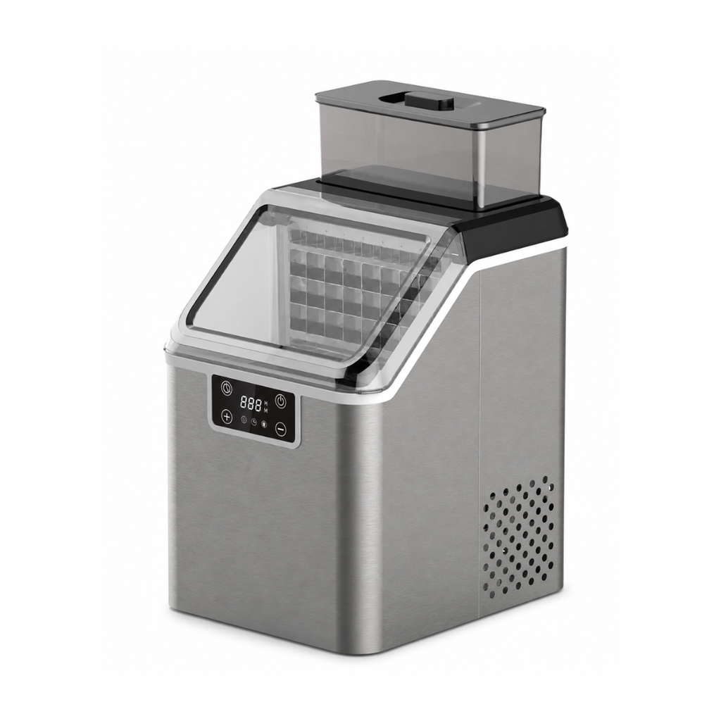 Mesin pembuat es countertop HIICE FREEZE-LIGHT 25KG tampak depan