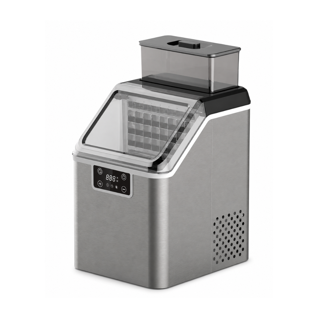 Mesin pembuat es countertop HIICE FREEZE-LIGHT 25KG tampak depan