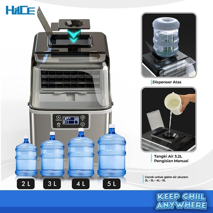 Pilihan sistem pengisian air pada HIICE FREEZE-LIGHT 25KG