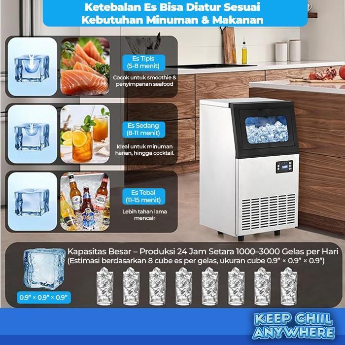 Contoh penggunaan es batu dari HIICE FREEZE-MINI untuk makanan dan minuman