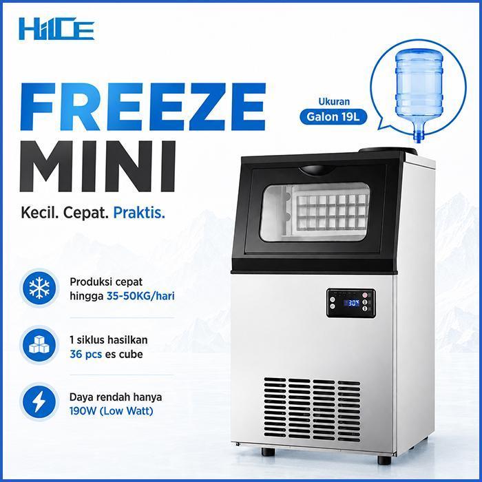 Infografik keunggulan mesin es batu HIICE FREEZE-MINI