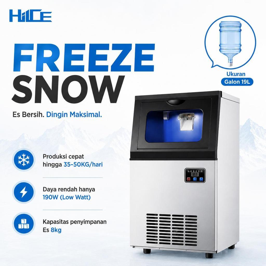 Infografik keunggulan mesin es serpih HIICE FREEZE-SNOW