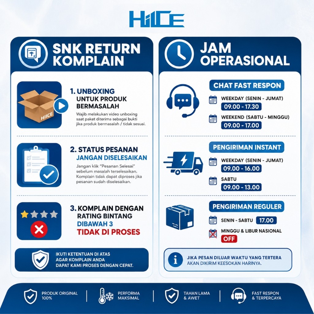 Informasi layanan pelanggan dan ketentuan produk HIICE HOME-CUBE 22L
