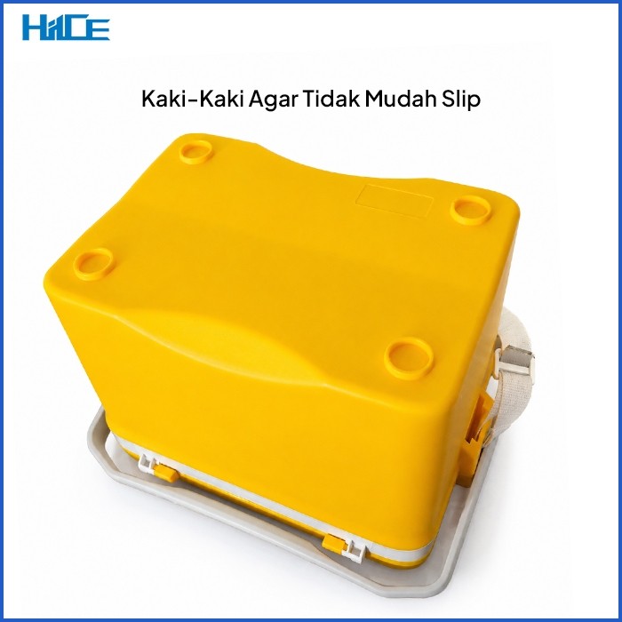 Detail kaki antislip di bagian bawah HIICE X-PLORE 10L Yellow