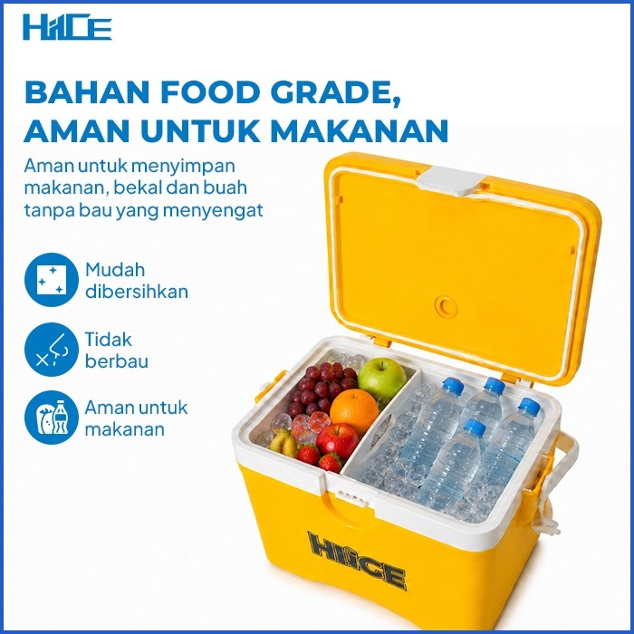 HIICE X-PLORE 10L Yellow berisi makanan dan minuman