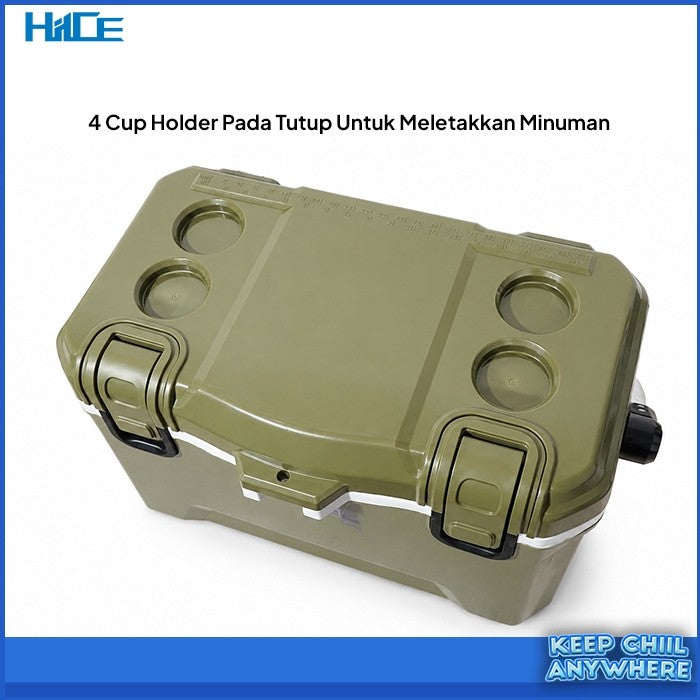 Empat cup holder pada bagian tutup HIICE X-ROVER 32L